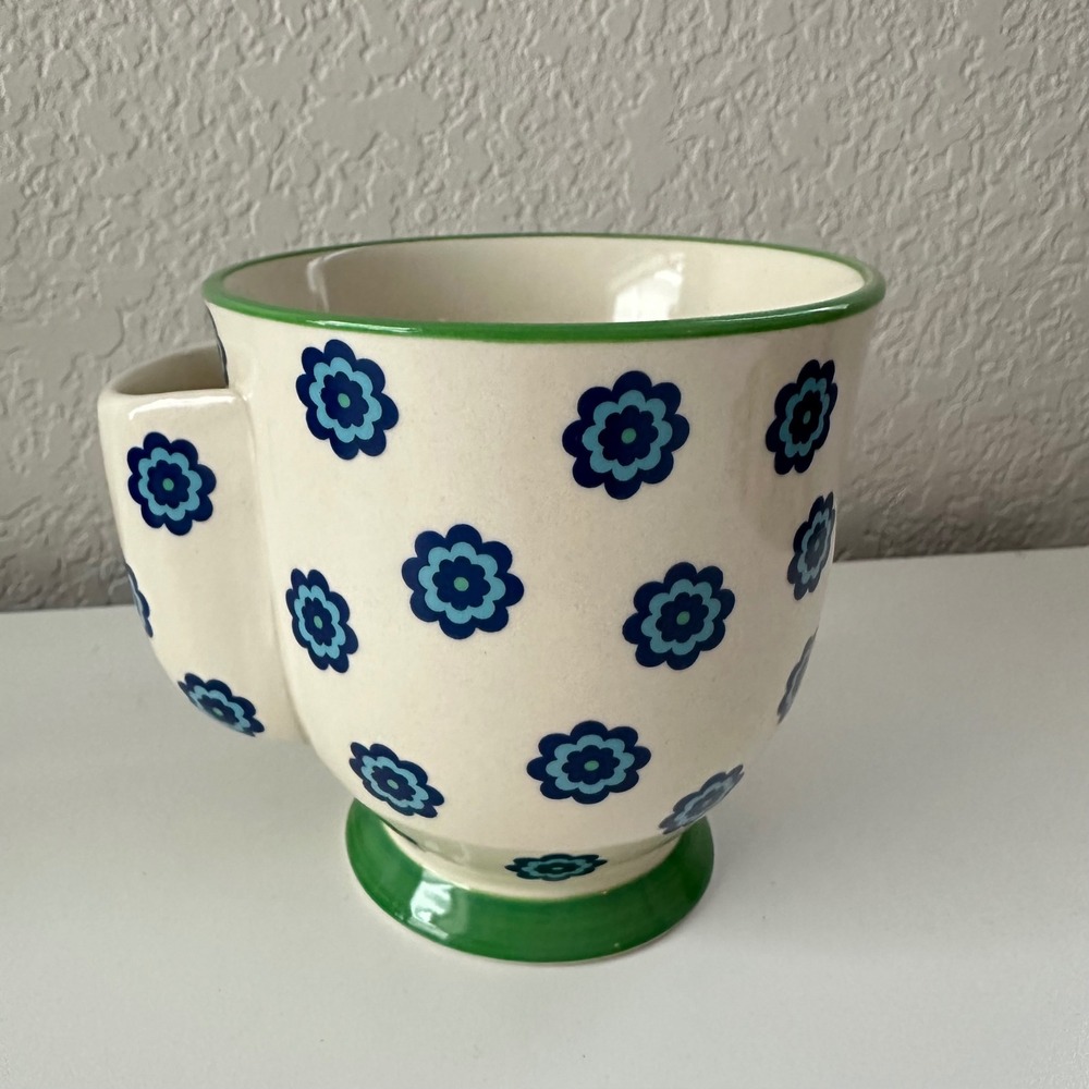 Patina Funny Mug Cream Blue Green Floral Cozy As F*ck Tea Bag Pocket Mug New - Picture 4 of 6
